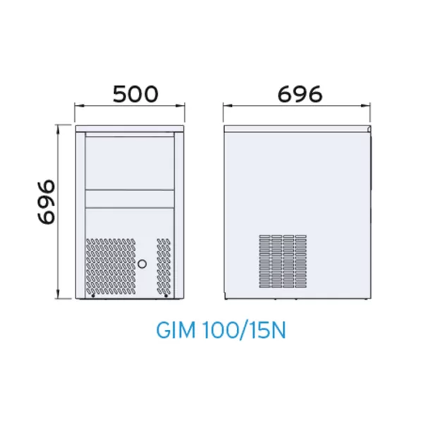 Ice-Tek ledomat za led u granulama - GIM 100/15N - dimenzije