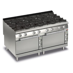 Plinski štednjak s osam plamenika i dvije električne pećnice - BARON linija 900