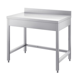 Radni stol dubine 700mm s okvirom na 3 strane i zaštitom za zid - INOX BIM TVC.xA