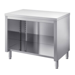 Radni stol dubine 700mm s otvornim kabinetom bez zaštite za zid - INOX BIM TVS.x