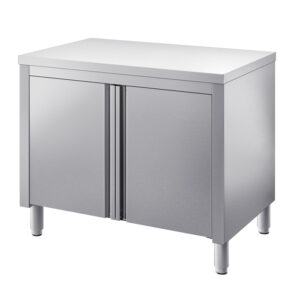 Radni stol dubine 600mm s dva krilna vrata, bez zaštite za zid - INOX BIM TVB6.x