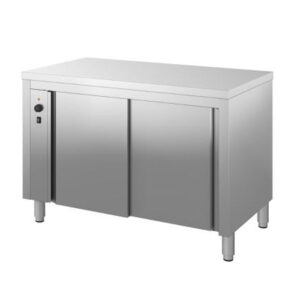 Topli stol dubine 700mm s jednim kliznim i jednim fiksnim vratima, bez zaštite za zid - INOX BIM 161.xK