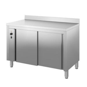 Topli stol dubine 700mm s jednim kliznim i jednim fiksnim vratima, sa zaštitom za zid - INOX BIM 161.xA